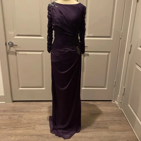 Adrianna Papell | Dresses | Adrianna Papell Purple Gown Worn Once | Poshmark